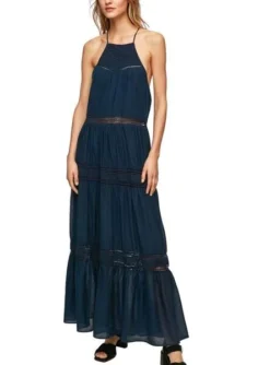 Robe Pepe Jeans Pipra Bleu Marine Pour Femme -JoliLook Boutique gallery M156201 3