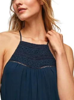 Robe Pepe Jeans Pipra Bleu Marine Pour Femme -JoliLook Boutique gallery M156201 4