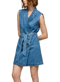 Robe Pepe Jeans Carmen Bleu Pour Femme -JoliLook Boutique gallery M156214 3