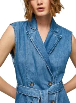 Robe Pepe Jeans Carmen Bleu Pour Femme -JoliLook Boutique gallery M156214 4