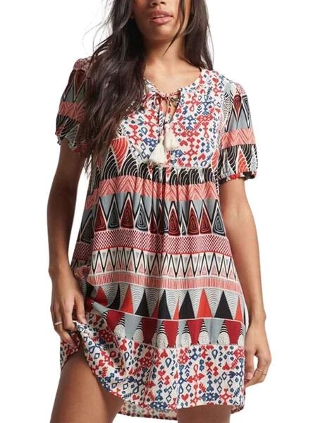 Robe Superdry Notch Blanc Pour Femme