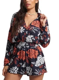 Robe Superdry Beach Bleu Marine Pour Femme