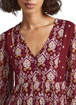 Robe Pepe Jeans Galatée Bordeaux Pour Femme -JoliLook Boutique gallery M157868 4