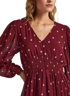 Robe Pepe Jeans Gio Bordeaux Pour Femme -JoliLook Boutique gallery M157869 3