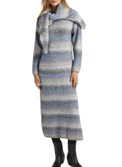 Robe Pepe Jeans Edith Rayures Melange Pour Femme -JoliLook Boutique gallery M158155 2