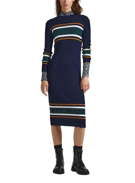 Robe Pepe Jeans Evelina Bleu Bleu Marine Pour Femme