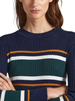 Robe Pepe Jeans Evelina Bleu Bleu Marine Pour Femme -JoliLook Boutique gallery M158156 3