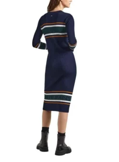 Robe Pepe Jeans Evelina Bleu Bleu Marine Pour Femme -JoliLook Boutique gallery M158156 4