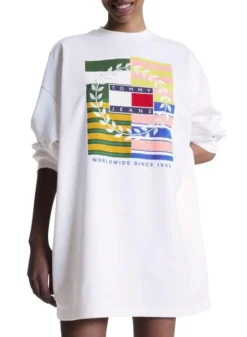 Robe Tommy Jeans Luxe Blanc Pour Femme