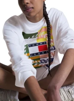 Robe Tommy Jeans Luxe Blanc Pour Femme -JoliLook Boutique gallery M158446 3