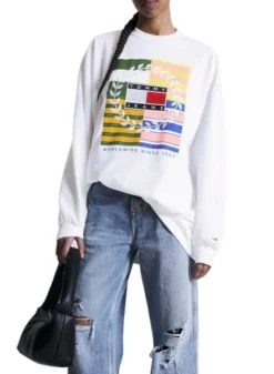 Robe Tommy Jeans Luxe Blanc Pour Femme -JoliLook Boutique gallery M158446 4