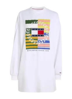 Robe Tommy Jeans Luxe Blanc Pour Femme -JoliLook Boutique gallery M158446 6