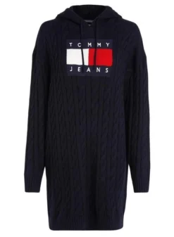 Robe Tommy Jeans Câble Flag Noire Pour Femme -JoliLook Boutique gallery M158825 5