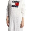 Robe Tommy Jeans Câble Flag Blanc Pour Femme