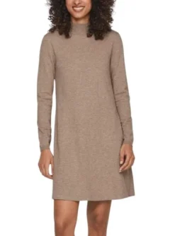 Robe Vila Vicomfy Ligne A Rollneck Brun Femme