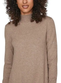 Robe Vila Vicomfy Ligne A Rollneck Brun Femme -JoliLook Boutique gallery M159964 3