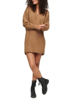 Robe Superdry V Neck Knit Brun Pour Femme -JoliLook Boutique gallery M160088 3