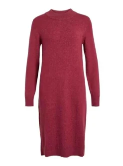 Robe Vila Viril Crew Neck Bordeaux Pour Femme -JoliLook Boutique gallery M160644 5