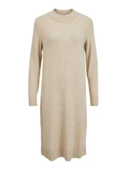 Robe Vila Viril Crew Neck Beige Pour Femme -JoliLook Boutique gallery M160645 4