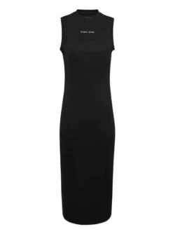Robe Tommy Jeans Midi Bodycon Noire Pour Femme -JoliLook Boutique gallery M162156 5
