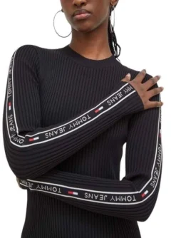 Robe Tommy Jeans Taping Noire Pour Femme -JoliLook Boutique gallery M162157 4