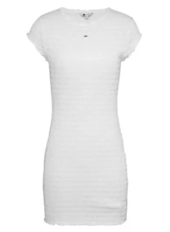 Robe Tommy Jeans Bodycon Froncée Blanche -JoliLook Boutique gallery M162199 1