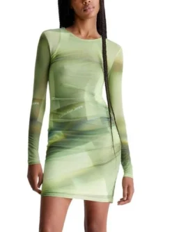 Robe Calvin Klein Illuminé Vert Femme