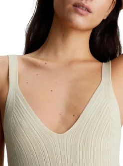 Robe Calvin Klein Woven Label Vert Pour Femme -JoliLook Boutique gallery M162456 3