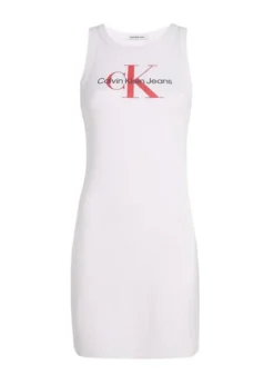 Robe Calvin Klein Archival Monologue Blanc Pour Femme -JoliLook Boutique gallery M162462 o6OLw28E