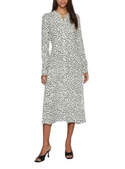 Robe Vila Vipaya Blanc Et Noire Pour Femme