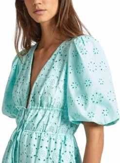 Robe Pepe Jeans Delia Turquoise Pour Femme -JoliLook Boutique gallery M163224 15MOVpNi