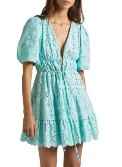 Robe Pepe Jeans Delia Turquoise Pour Femme