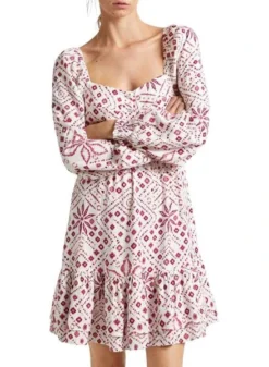 Robe Pepe Jeans Doxa Courte Imprimée Pour Femme