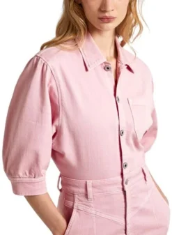 Robe Pepe Jeans Gracie Denim Rose Pour Femme -JoliLook Boutique gallery M163232 3