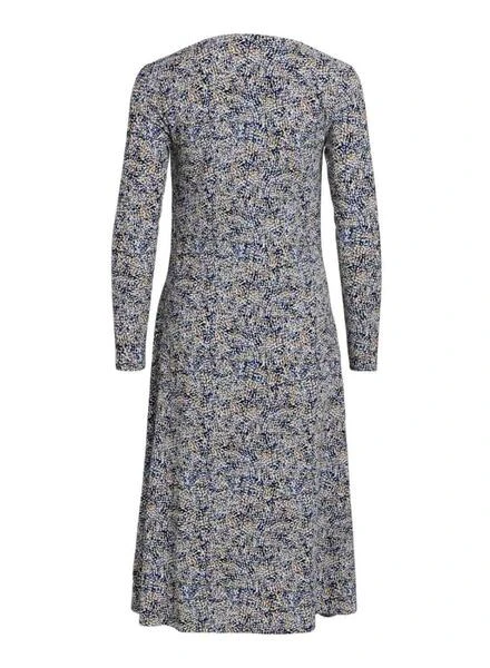 Robe Vila Vimoda Jia V-Neck Midi Bleue Pour Femme 2 Robe Vila Vimoda Jia V-Neck Midi Bleue Pour Femme – Image 2