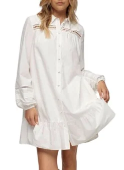 Robe Superdry Lace Mix Blanche Pour Femme