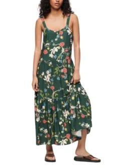 Robe Superdry à Volants Verte Pour Femme